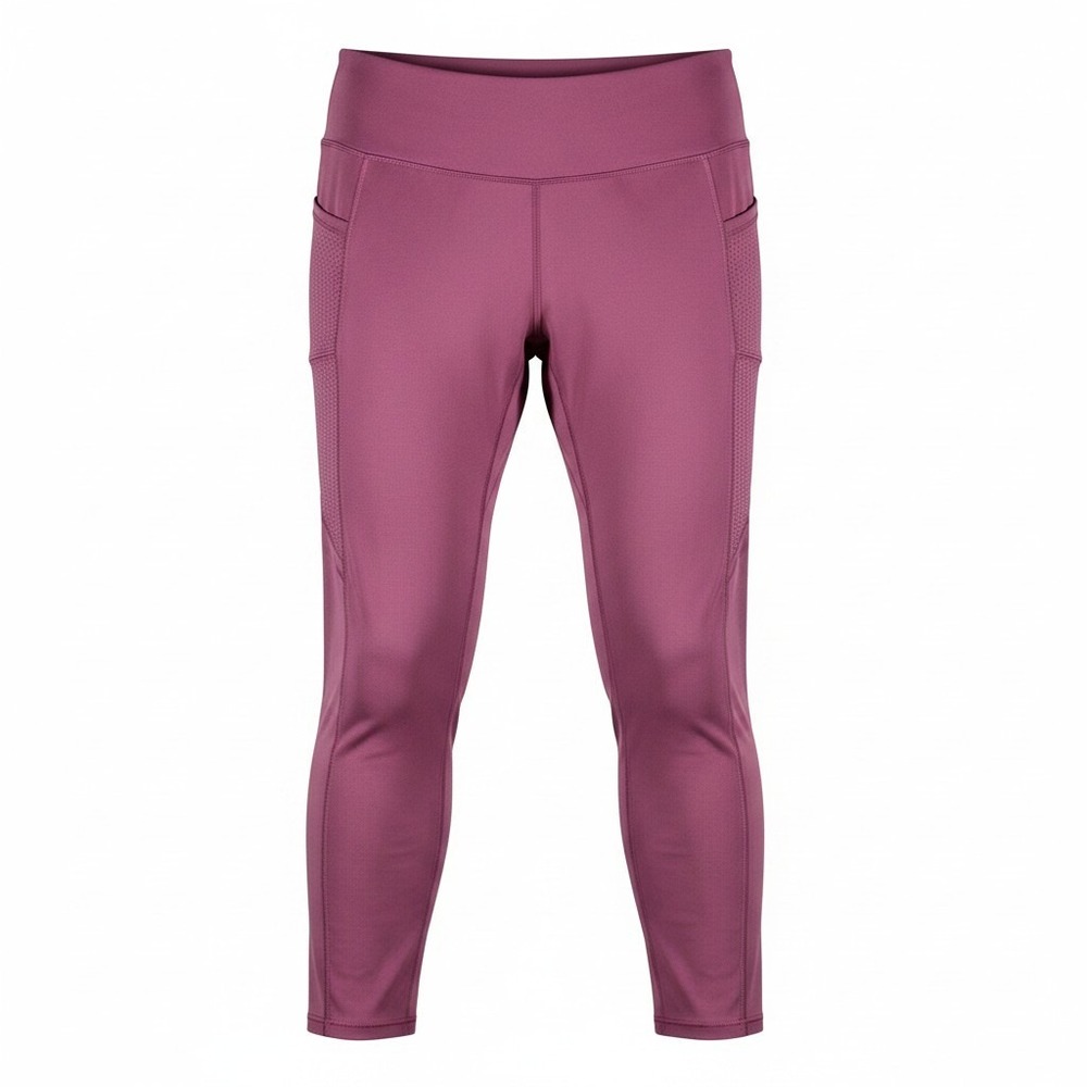 LegEnd Womens XL High Waisted Leggings Berry Pink Mesh Pockets Athletic Yoga